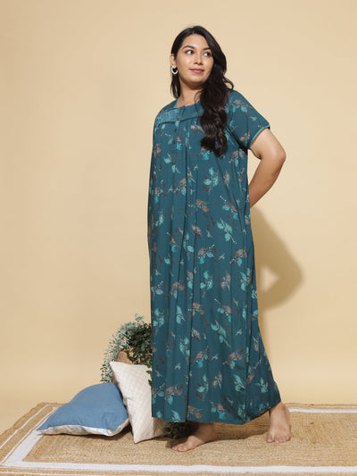 Viscose Designer Nighty Deep Green