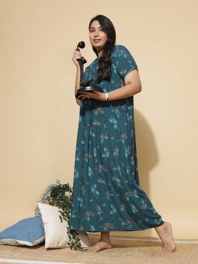 Viscose Designer Nighty Deep Green