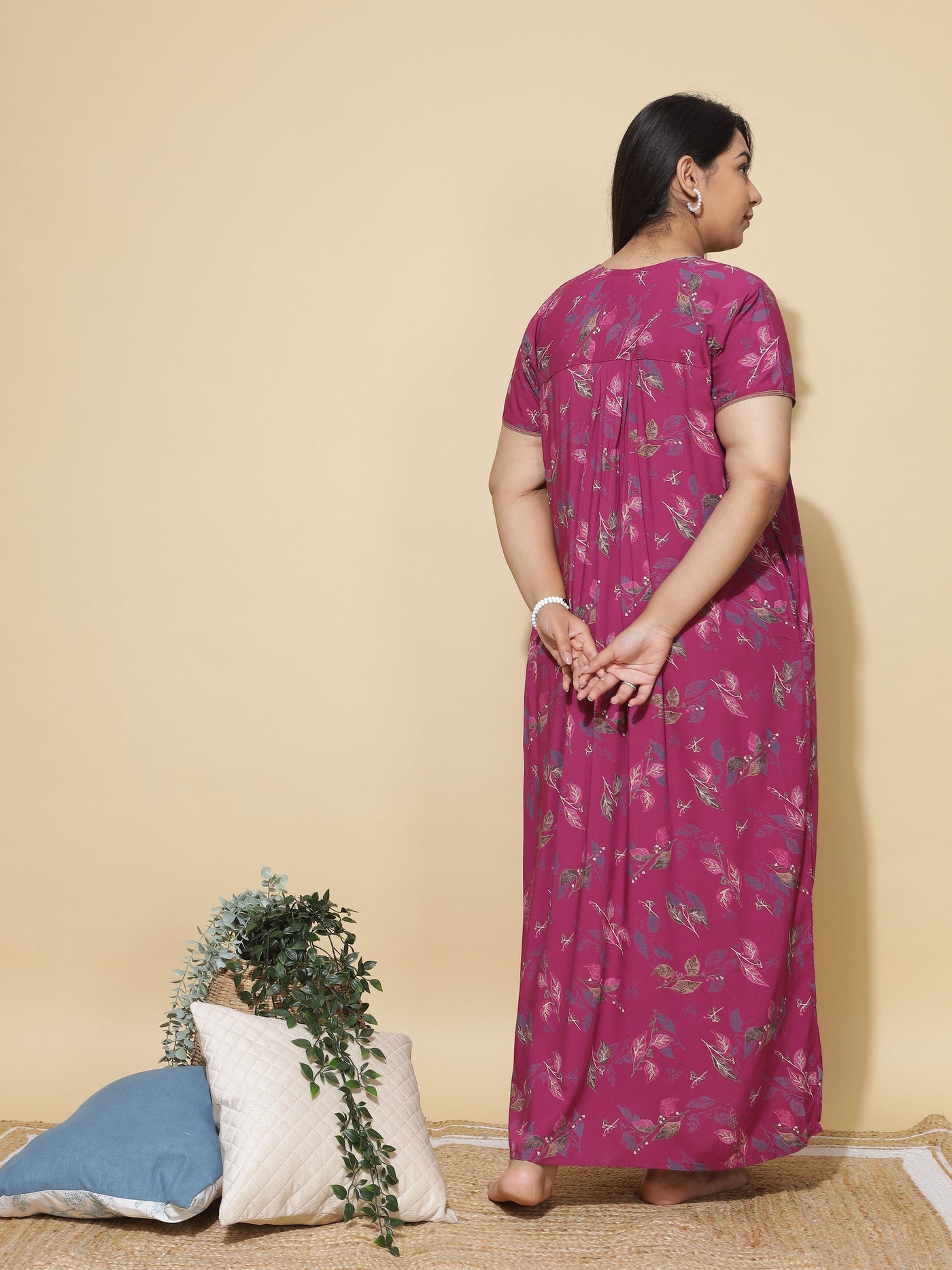Viscose Designer Nighty Pink