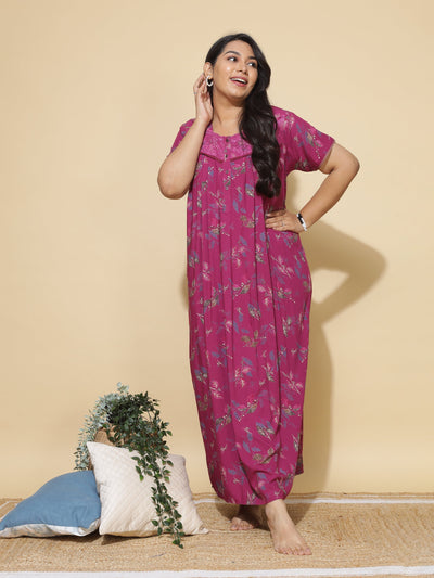 Viscose Designer Nighty Pink