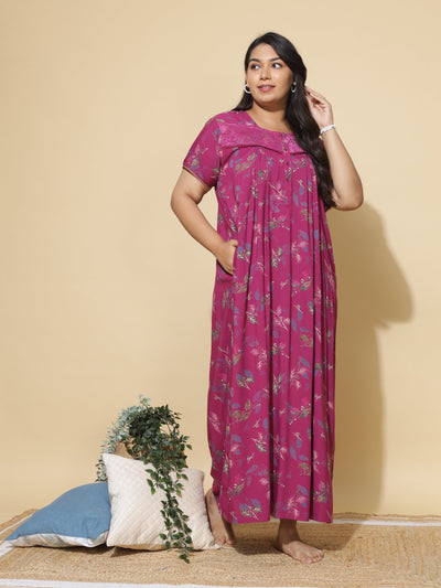 Viscose Designer Nighty Pink