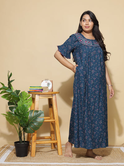 Alpine Designer Maxi Rama Green Nighty