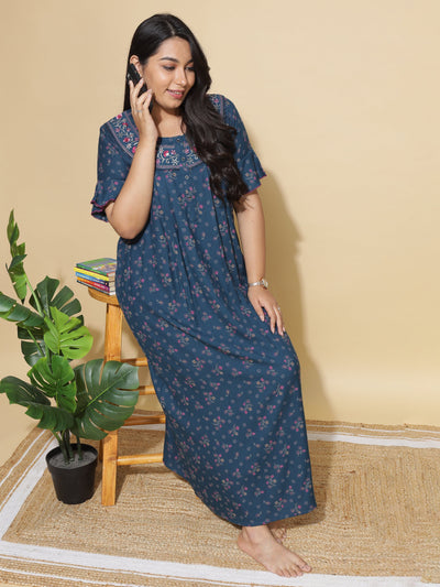 Alpine Designer Maxi Rama Green Nighty