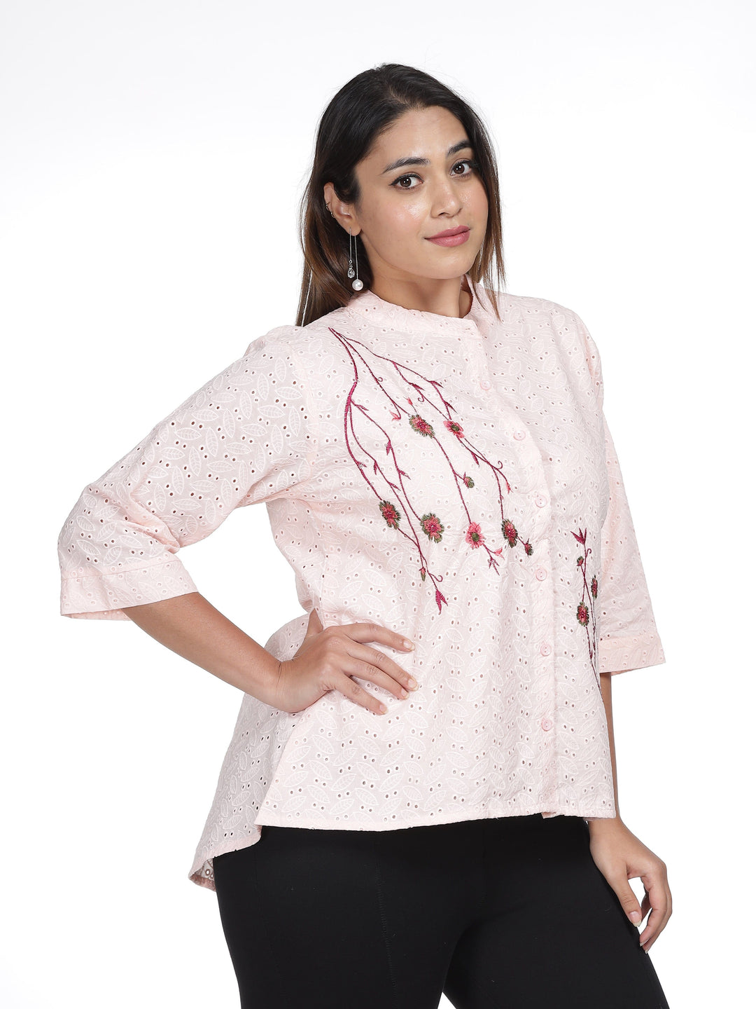  Casual Tops  Big Size Tops For Ladies - Buy Latest Peach Cotton Top Online- 9shines label 