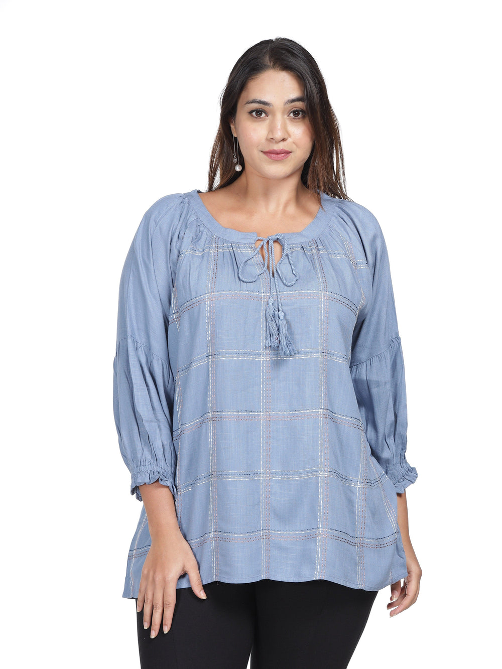  Casual Tops  Rayon Tops For Ladies - Buy Blue Rayon Top Online In India- 9shines label 