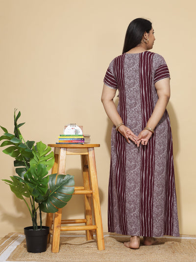 Alpine Designer Maxi Nighty Maroon