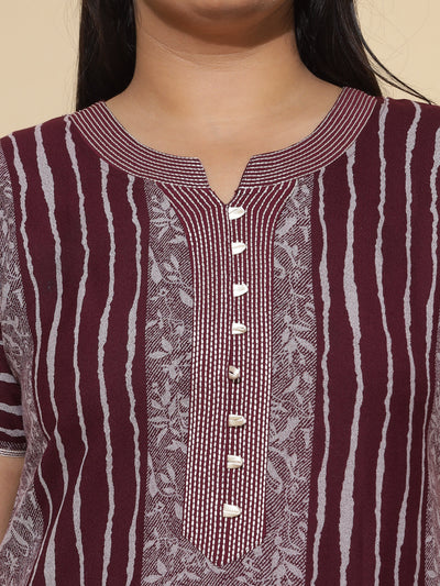Alpine Designer Maxi Nighty Maroon