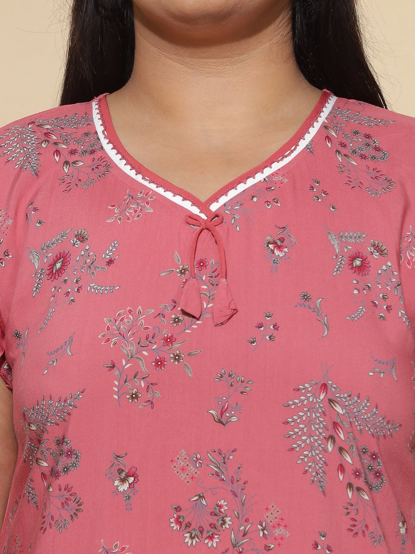 Viscose Designer Nighty Peach