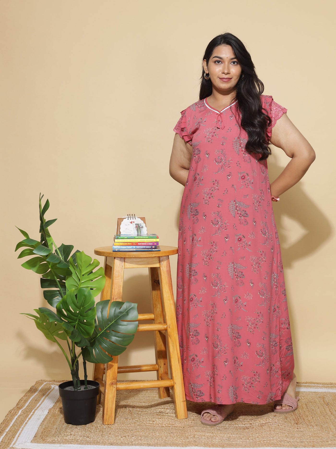 Viscose Designer Nighty Peach
