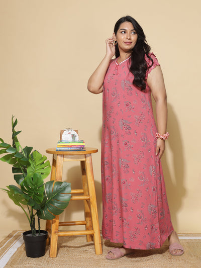 Viscose Designer Nighty Peach