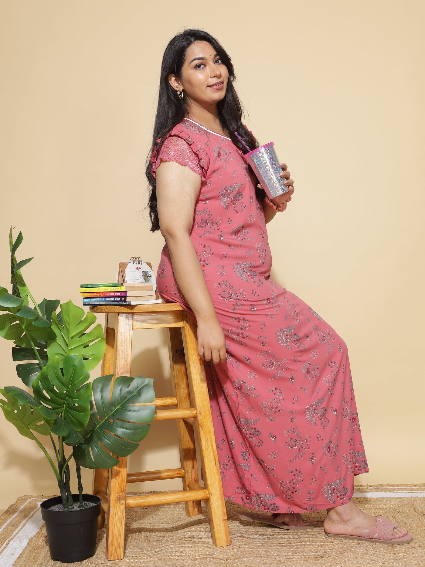 Viscose Designer Nighty Peach