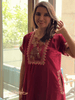 Regal Maroon Alpine Designer Nighty for Women with Embroidered A Line Fit