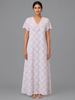 Floral Peach Designer Night Dress in Crush Cotton