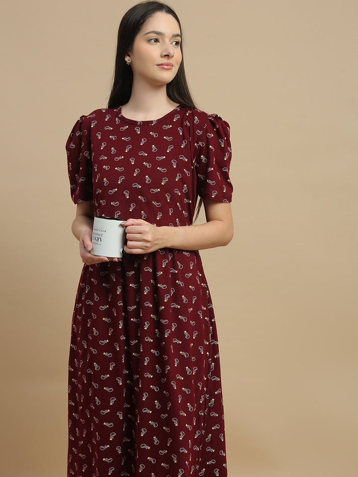 Berry Hearts Floral Feeding Friendly Short Maternity Nighty