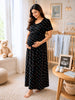 Black Sweetheart Hosiery Cotton Maternity Short Nighty for Women