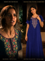 Raatrani Royal Blue Alpine Nighty – Elegant Comfort for Everyday Nights
