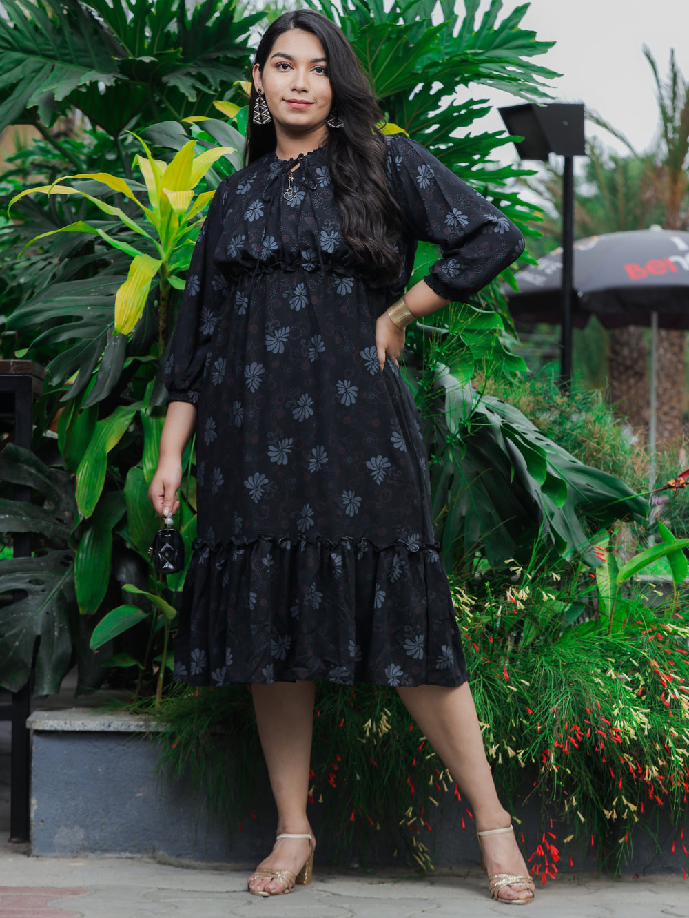  Casual Dresses  Floral Print Dress - Buy Latest Black Dress For Women Online- 9shines label 