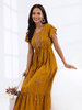 Floret Mustard Alpine Designer Nighty for Women with Frock Fit