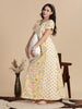 Pure Cotton Jaipuri Nighty for Women in Cream Orange Floral Print