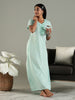 Mint Green Pure Cotton Chikankari Nighty for Women Breathable and Stylish
