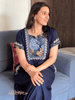 Regal Navy Alpine Designer Nighty for Women with Embroidered A Line Fit