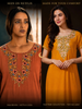 Raatrani Mustard Yellow Alpine Nighty - Luxurious Embroidery & All-Season Comfort