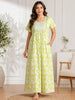 Fresh Meadow Pure Cotton Sleepwear Dress with Pocket