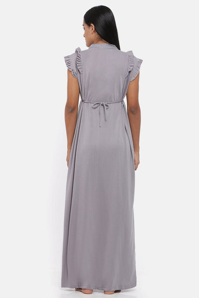 Cotton Blend Designer Nighty Silver