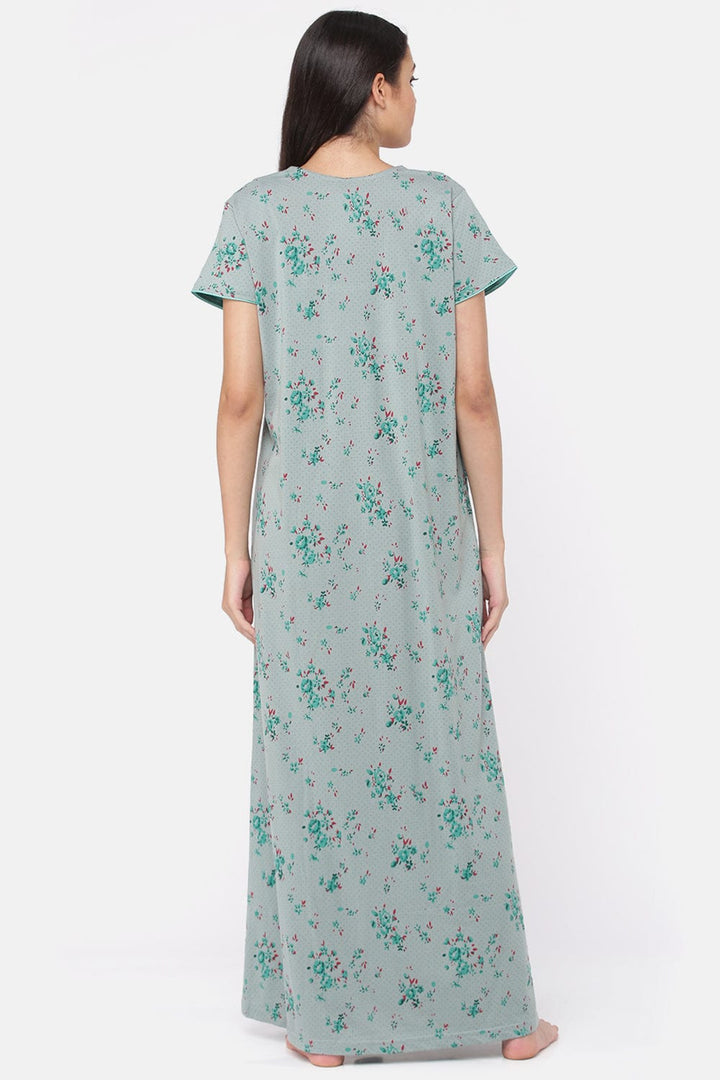  Cotton Blend Nighty  Buy Green Hosiery Cotton Multipurpose Long Maxi Nighty- 9shines label 