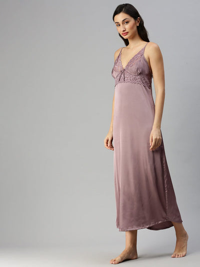 Satin luxury robe with Long Gown | Light Purple