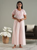 Blush Pink Pure Cotton Chikankari Nighty for Women Luxurious and Comfy