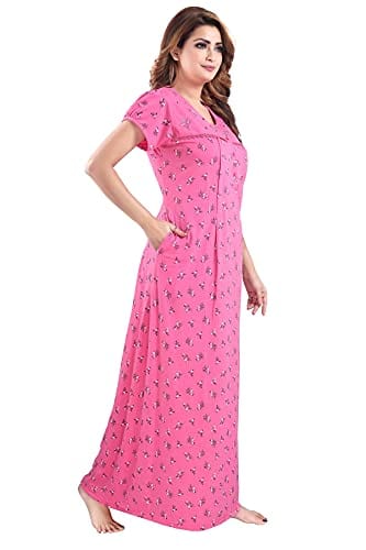 Cotton Blend Maternity Nighty | Pink Square