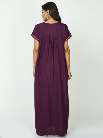 Alpine Maternity Feeding Nighty Purple
