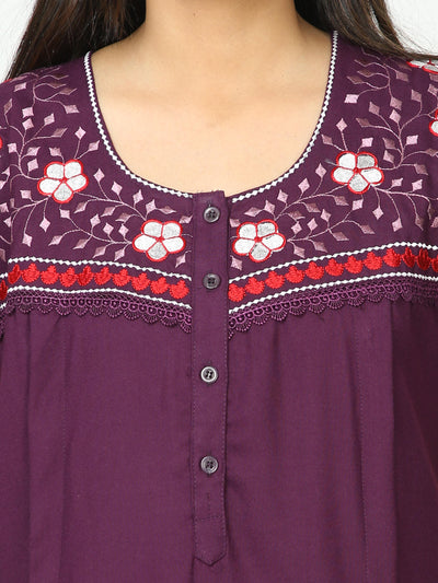 Alpine Maternity Feeding Nighty Purple