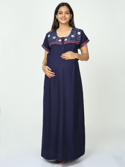 Alpine Maternity Feeding Nighty Navy blue