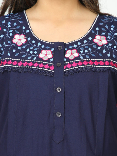 Alpine Maternity Feeding Nighty Navy blue