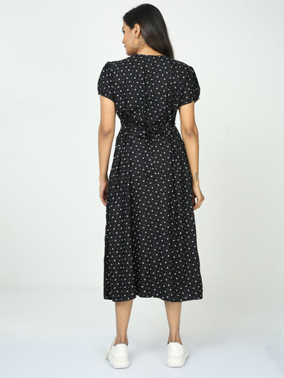 Rayon Maternity Feeding Nighty Black