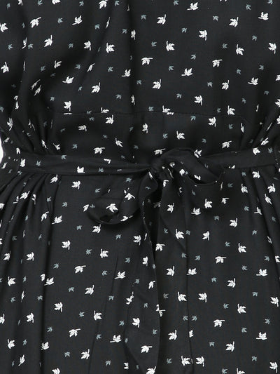 Rayon Maternity Feeding Nighty Black