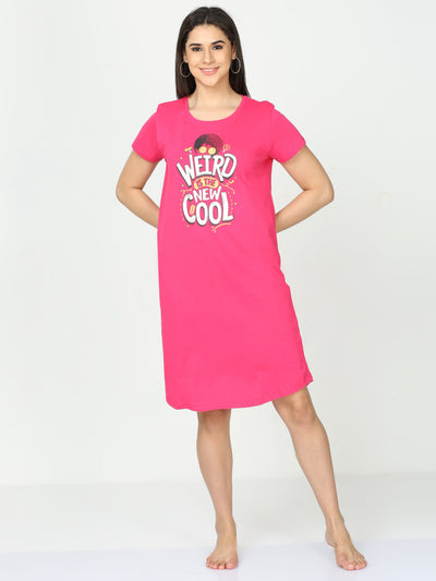 Hosiery Cotton Short Nighty Hot Pink