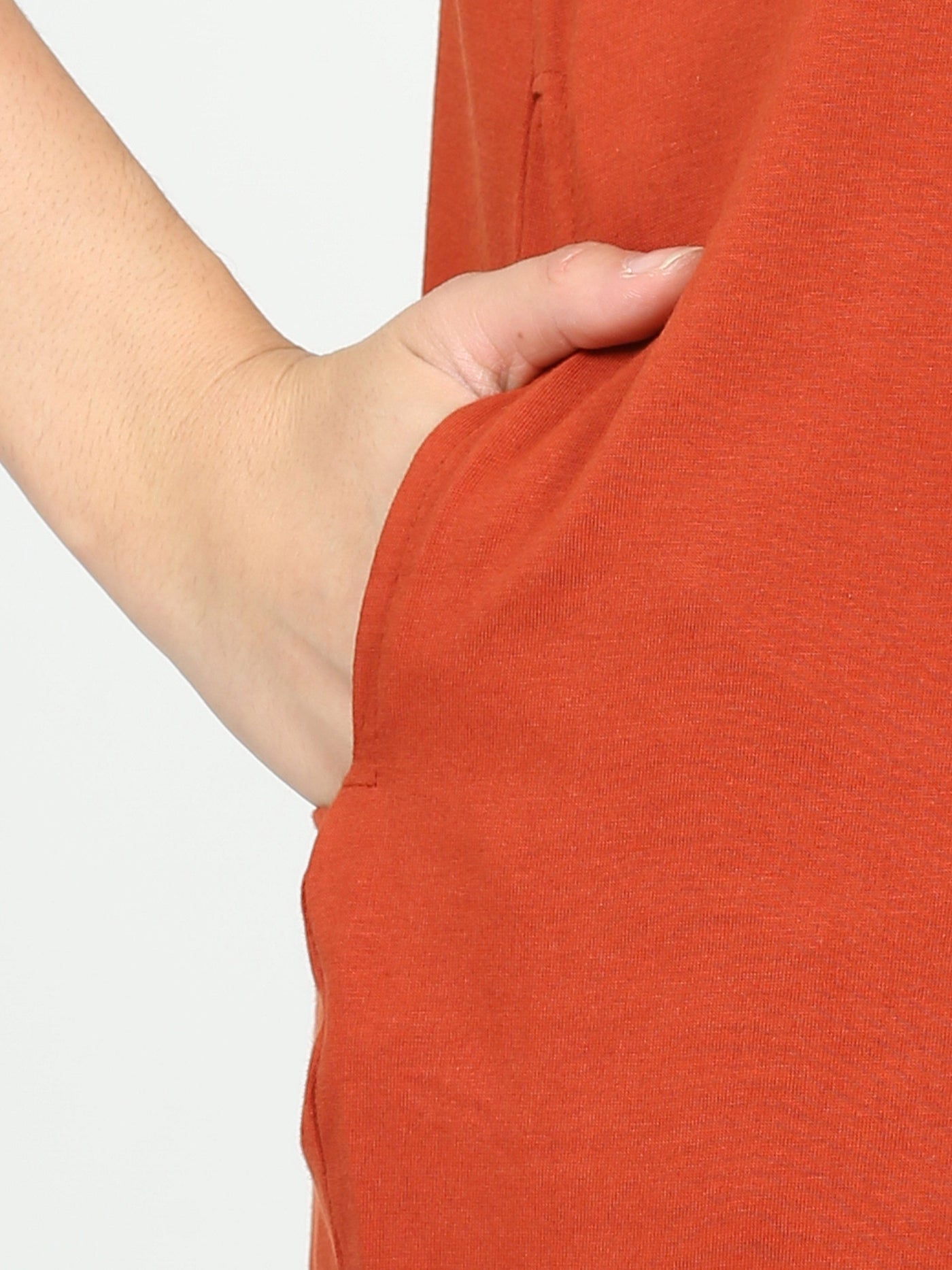 Hosiery Cotton Short Nighty Fire Brick