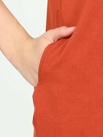 Hosiery Cotton Short Nighty Fire Brick