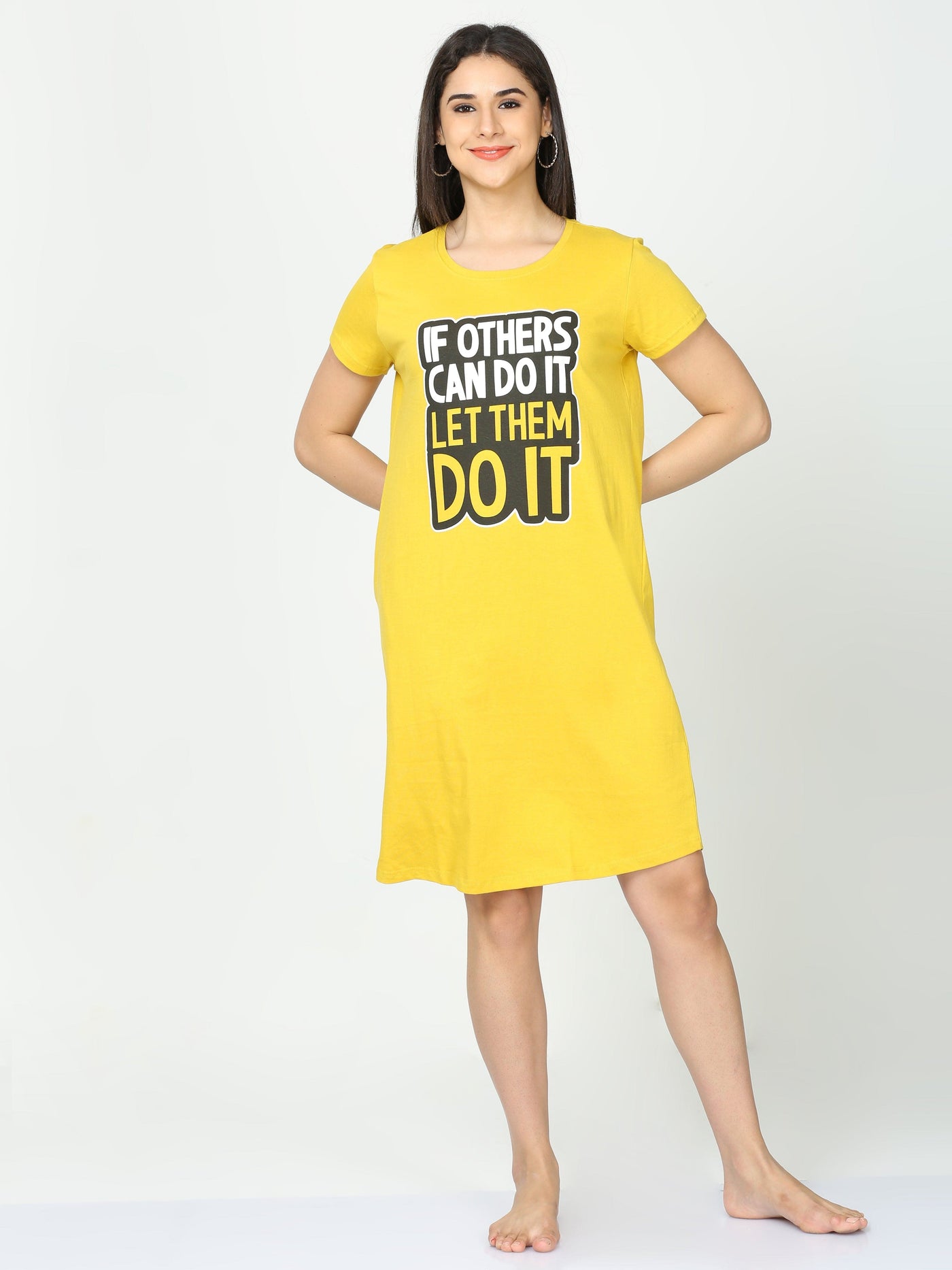 Hosiery Cotton Short Nighty Corn Yellow