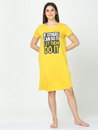 Hosiery Cotton Short Nighty Corn Yellow