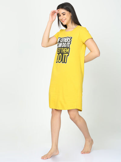 Hosiery Cotton Short Nighty Corn Yellow