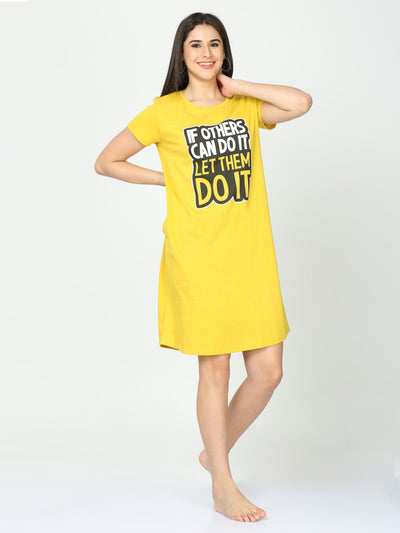 Hosiery Cotton Short Nighty Corn Yellow