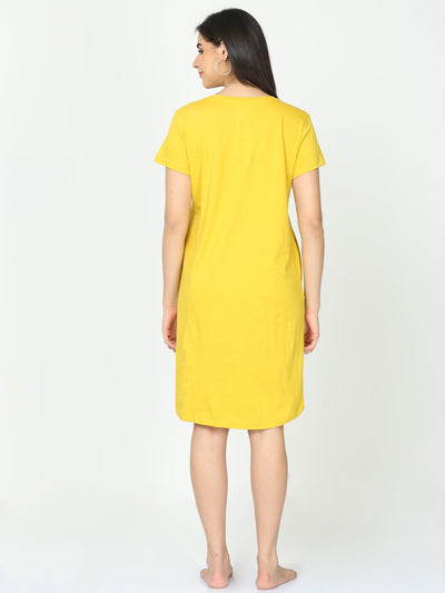 Hosiery Cotton Short Nighty Corn Yellow