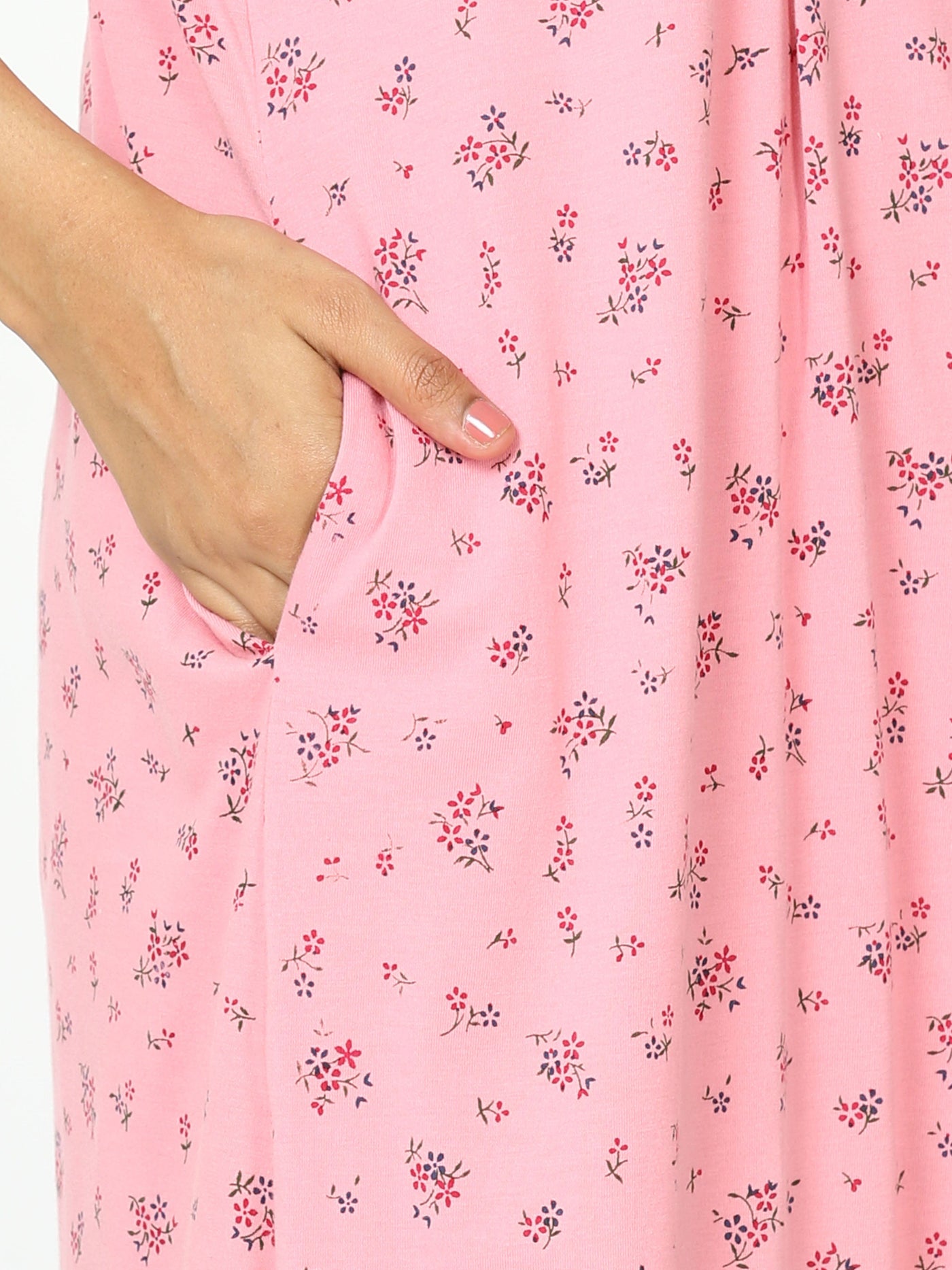 Cotton Blend Maternity Feeding Nighty Bubble Pink