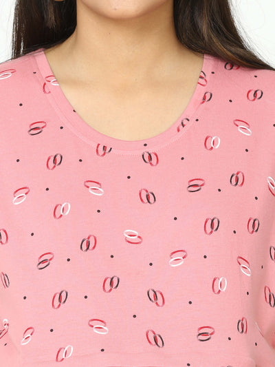 Hosiery Cotton Maternity Nighty Coral Pink