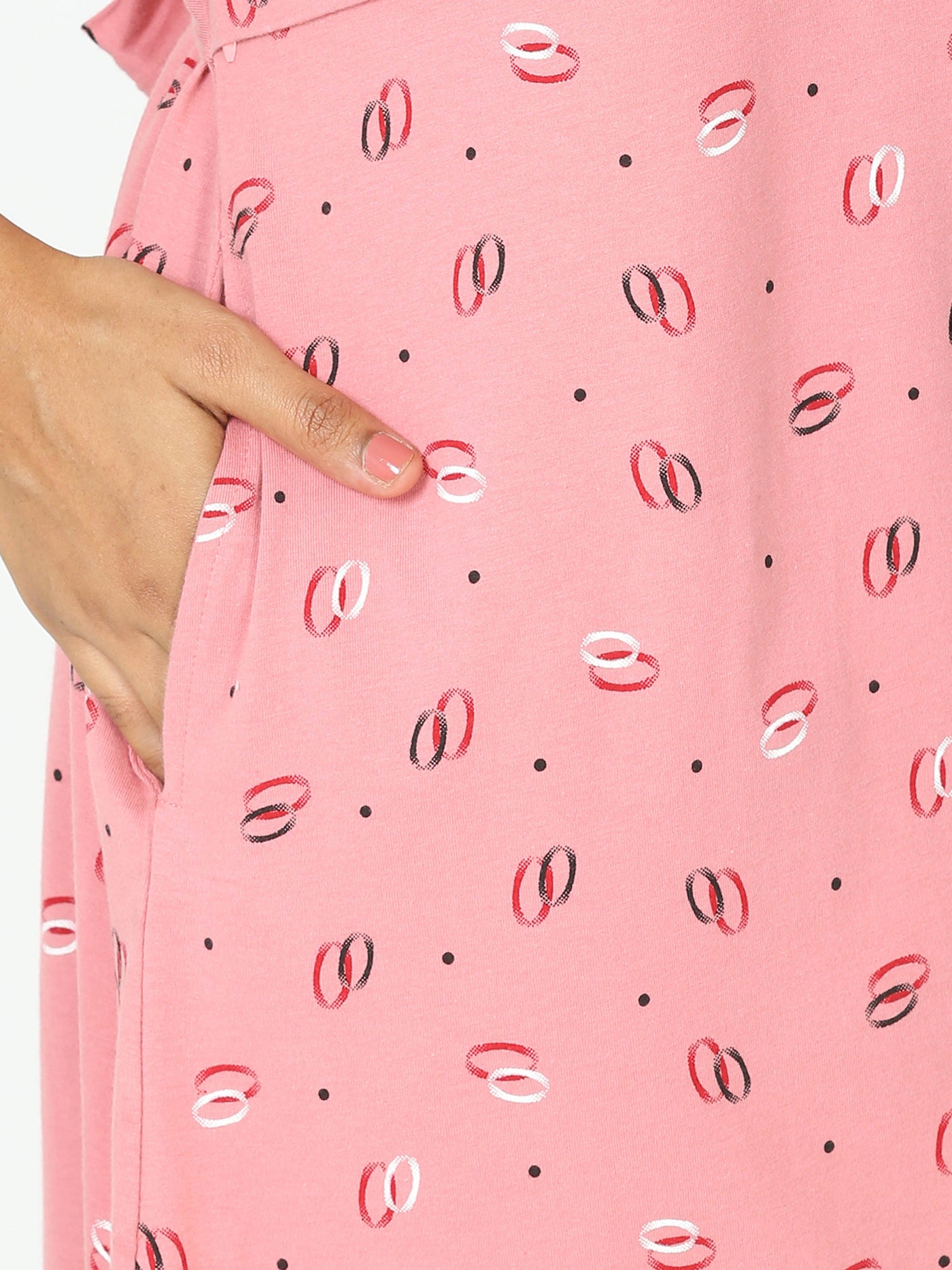 Hosiery Cotton Maternity Nighty Coral Pink