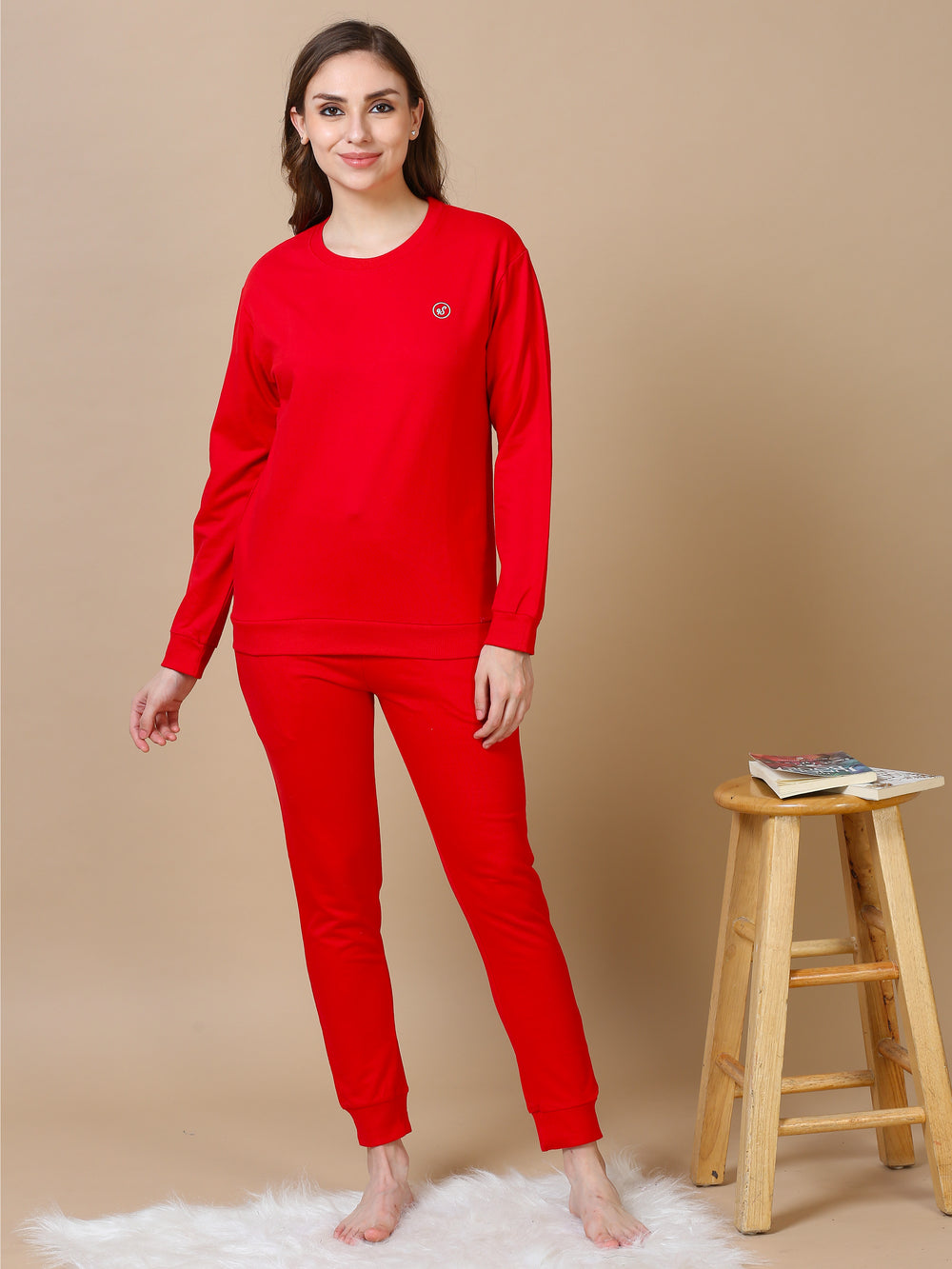  Jogger set  Hosiery Cotton Red Track Suit | Winter Track Suit- 9shines label 